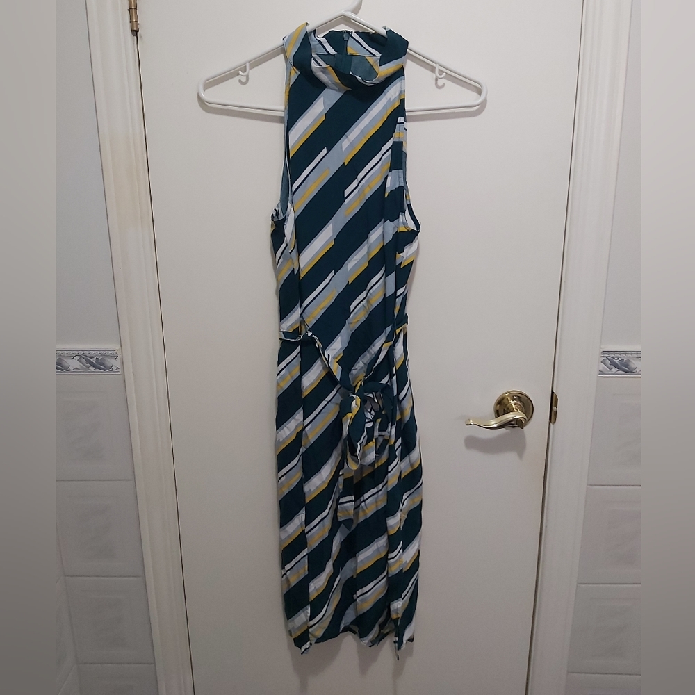 🤯 2/$15 Forever 21 Striped Sleeveless Dress With Matching Belt Size XL/L